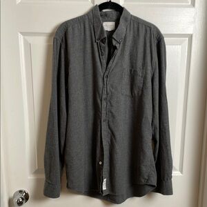 Five Four Mens Shirt Large Grey Cotton Button down casual